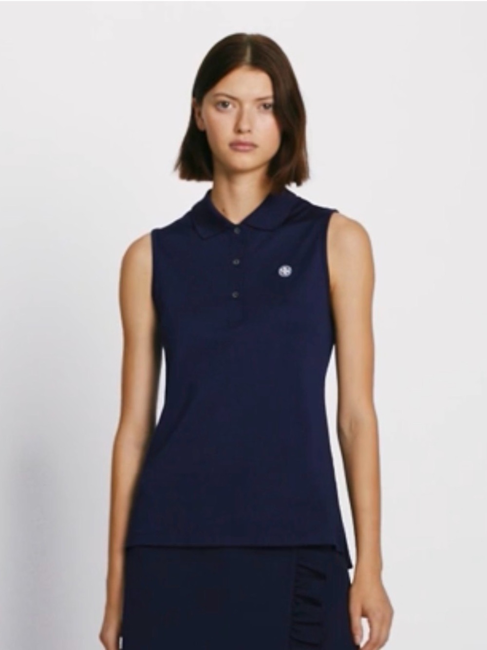 Tory Burch Classic Tech Piqué Sleeveless Polo size XL